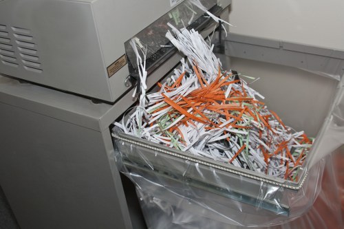 Empty van leaving after completing a commercial rubbish removal job in Hammersmith